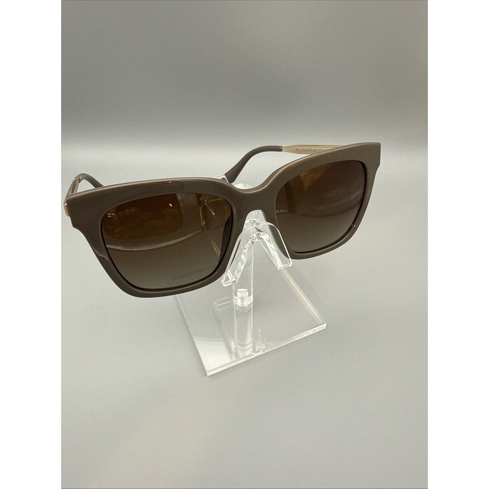 DIFF Sunglasses Bella Matte Taupe Thick Frames Brown Polarized Gradient Lenses